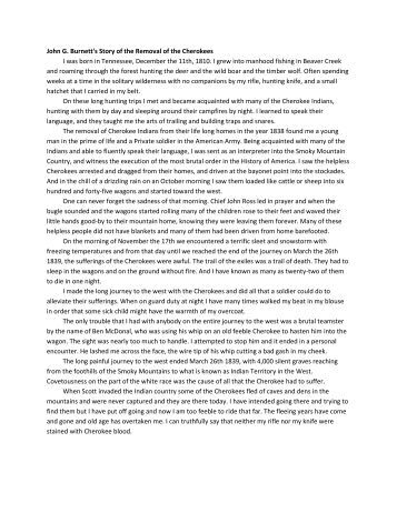 john g burnett Two accounts of the trail of tears: wahnenauhi and private john g burnett digital history id 1147 date:1889 annotation: one of these retrospective accounts. john g burnett Two accounts of the trail of tears: wahnenauhi and private john g burnett digital history id 1147 date:1889 annotation: one of these retrospective accounts.