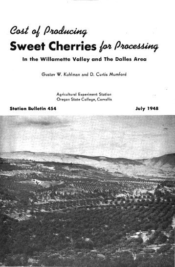 Cost of producing sweet cherries for processing in