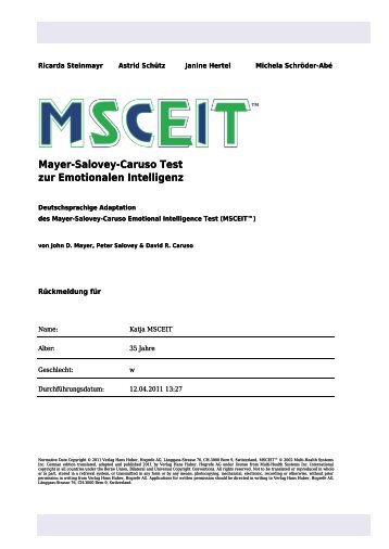 Mayer-Salovey-Caruso Test zur Emotionalen Intelligenz - Testzentrale