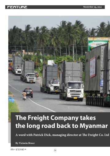 The Freight Company takes the long road back to Myanmar A word ...