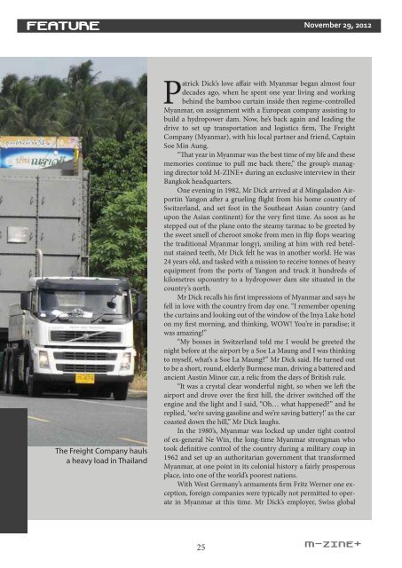 The Freight Company takes the long road back to Myanmar A word ...