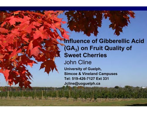 Influence of Gibberellic Acid (GA ) on Fruit Quality of Sweet Cherries ...