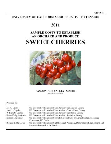 sweet cherries - Cost & Return Studies - University of California, Davis