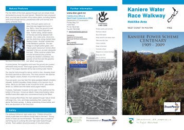 Kaniere Water Race Walkway Brochure - Department of Conservation