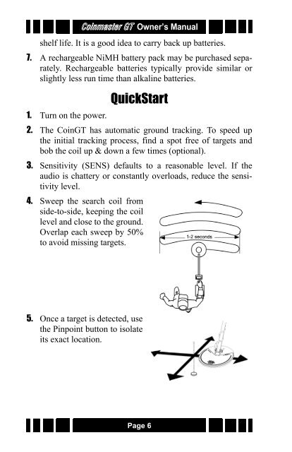 Coinmaster GT Instruction Manual.pdf - White's Metal Detectors