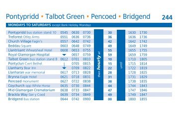 Pontypridd • Talbot Green • Pencoed • Bridgend - Stagecoach