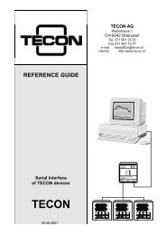 REFERENCE GUIDE Serial Interface of TECON devices ... - Tecon AG