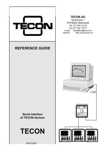 REFERENCE GUIDE Serial Interface of TECON devices ... - Tecon AG