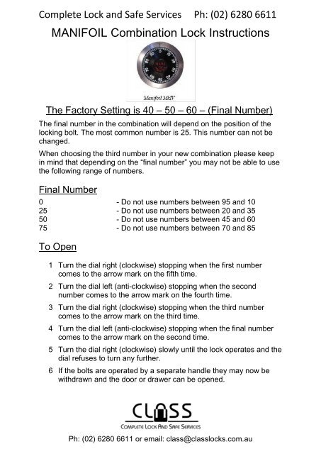 How to do a outlet combination lock