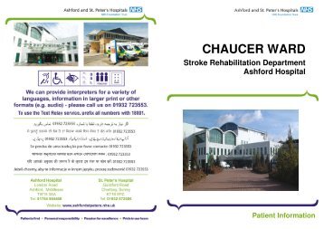 CHAUCER WARD - Ashford and St. Peter's Hospitals NHS Trust