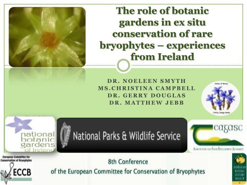 The role of botanic gardens in ex situ conservation of rare ...