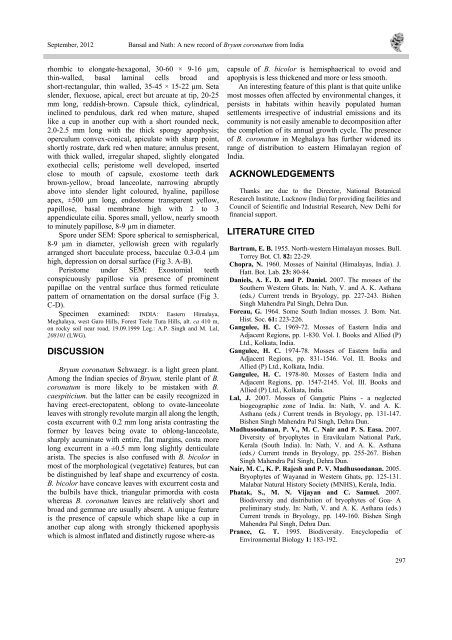 A New Record of Bryum coronatum Schwaegr. (Bryophyte) in ...