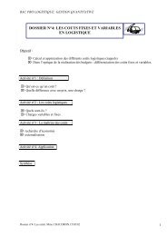 Coûts Logistique