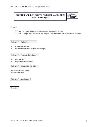 Coûts Logistique