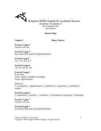 Houghton Mifflin English for Academic Success