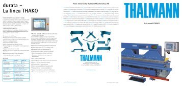 durata – La linea THAKO - Thalmann Maschinenbau AG