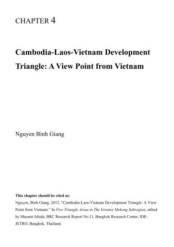Cambodia-Laos-Vietnam Development Triangle: A ... - IDE-JETRO