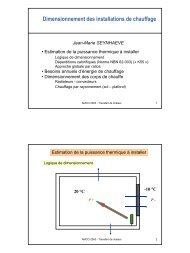 Dimensionnement des installations de chauffage - Première partie