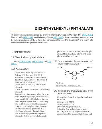 di(2-ethylhexyl) phthalate - IARC Monographs on the Evaluation of ...