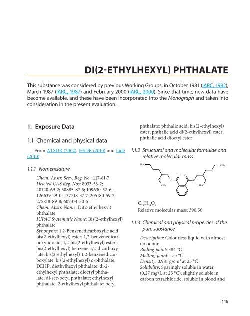 Di 2 Ethylhexyl Phthalate Iarc Monographs On The Evaluation Of