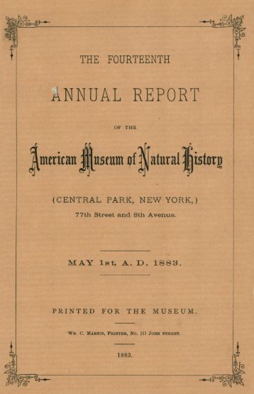 1882 - American Museum of Natural History