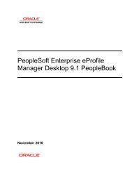 PeopleSoft Enterprise eProfile Manager Desktop 9.1 PeopleBook