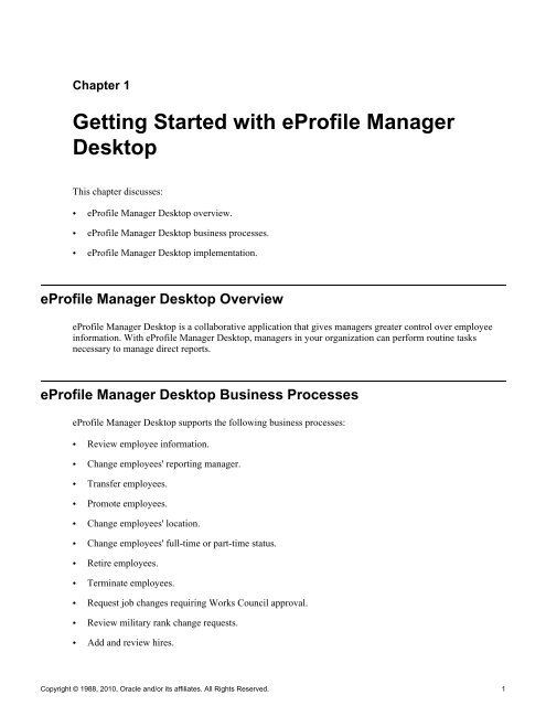 PeopleSoft Enterprise eProfile Manager Desktop 9.1 PeopleBook