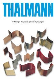 Technologie des presses plieuses hydrauliques - Thalmann ...