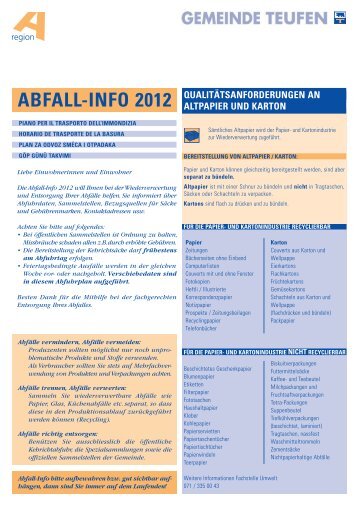 ABFALL-INFO 2012 - Teufen