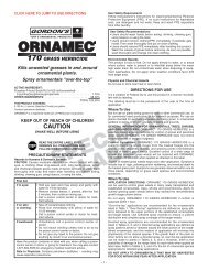 Ornamec 170 Specimen Label - PBI/Gordon