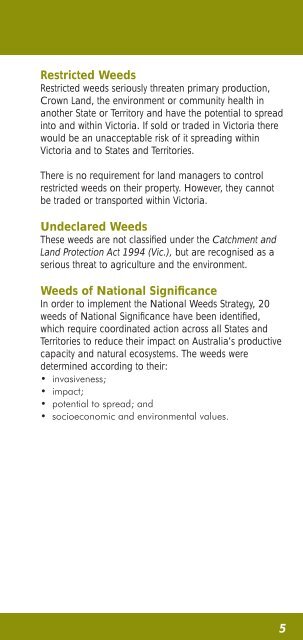 Weeds - Goulburn Broken Catchment Management Authority