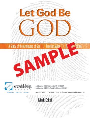 A Study of the Attributes of God | Teacher Guide | Revised ... - ACSI