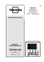 PROGRAMMREGLER TECON 230 - Tecon AG