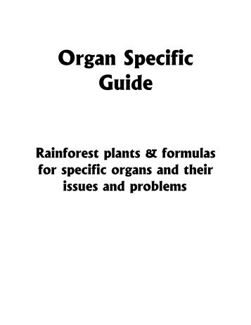 Organ Specific Guide - Raintree Nutrition, Inc