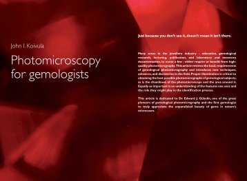 Photomicroscopy for gemologists - Royal Microscopical Society