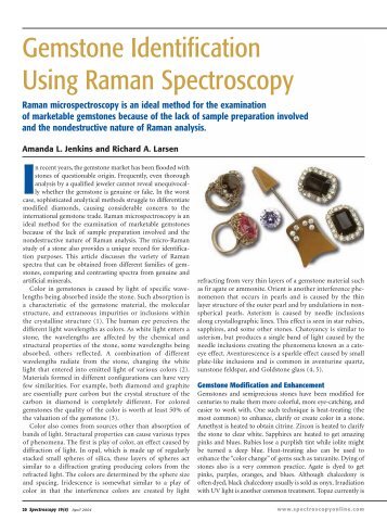 Gemstone Identification Using Raman Spectroscopy