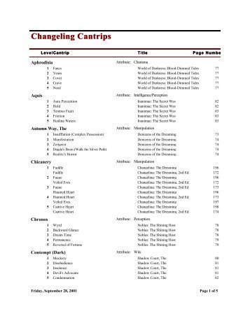 Changeling Cantrips - Pen & Paper News