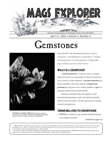 Gemstones - Memphis Archaeological and Geological Society