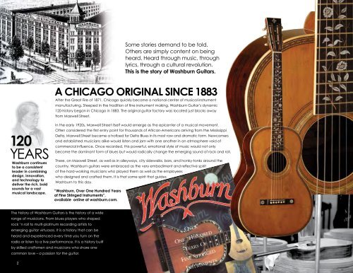 A CHICAGO ORIGINAL SINCE 1883 - Washburn Guitars
