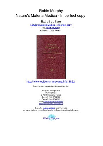 Robin Murphy Nature's Materia Medica - Homéopathie livres ...