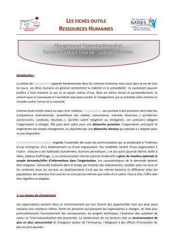 Changement et communication - association des diplomes iae ...