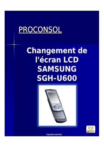 PROCONSOL Changement de l'écran LCD SAMSUNG SGH-U600