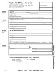 Violation Ticket Change of Address