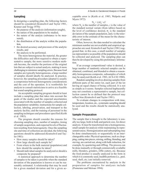 A GUIDE TO CAROTENOID ANALYSIS IN FOODS