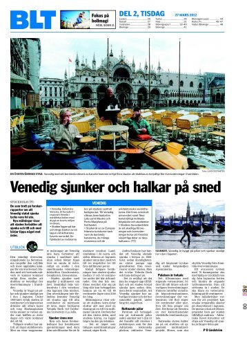 Venedig sjunker och halkar på sned