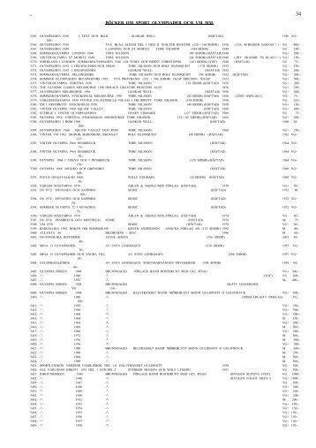 BÖCKER OM SPORT OLYMPIADER OCH VM MM. - ss mix records