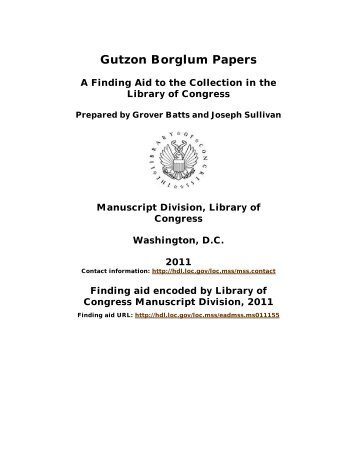 Gutzon Borglum Papers - American Memory - Library of Congress