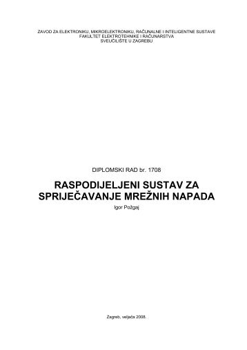 raspodijeljeni sustav za spriječavanje mrežnih napada - Zemris - FER