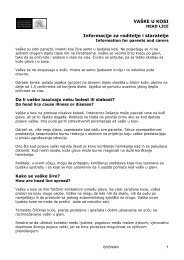 VAŠKE U KOSI Informacije za roditelje i staratelje - Public Schools ...