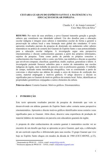 1 CESTARIA GUARANI DO ESPÍRITO SANTO ... - Rede de Saberes